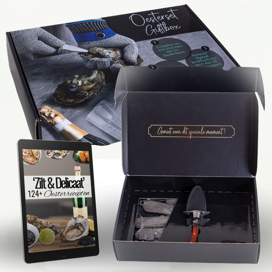 TEN® - Giftbox Bruin - Oestermes & Handschoen - Tenkitchen.store