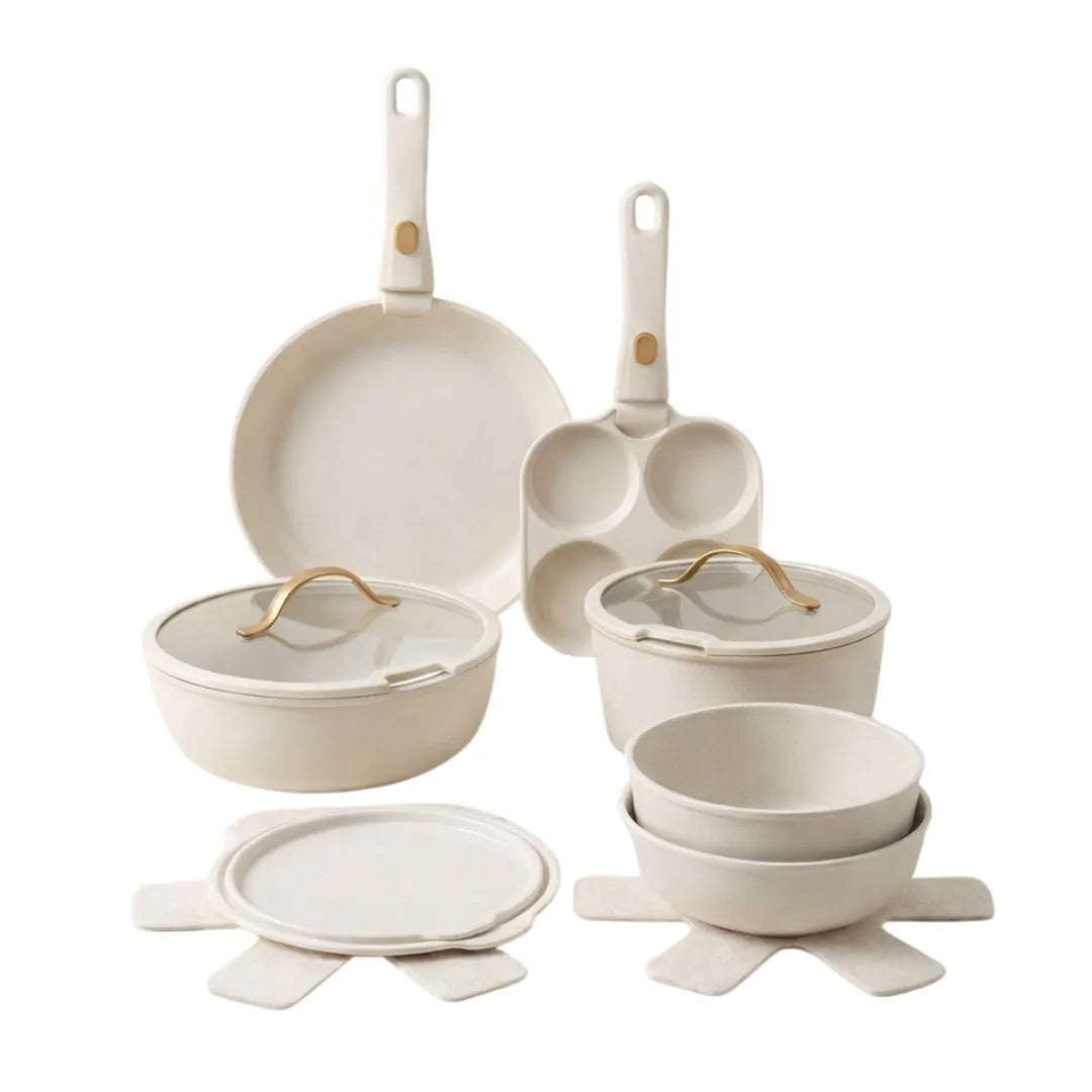 Keramische Pannenset – Gouden Details