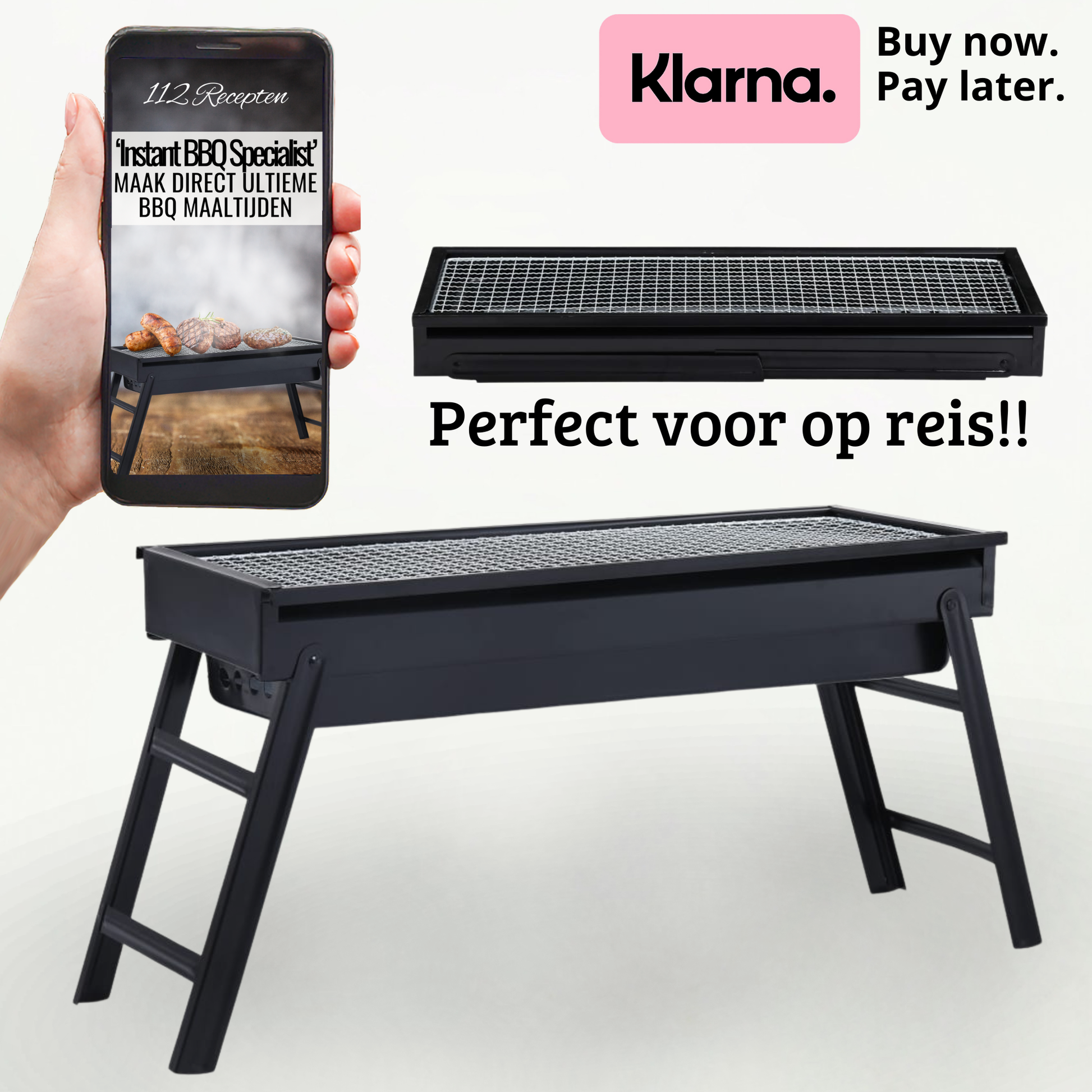 Mini BBQ Draagbaar 60cm*22,5cm*33cm Staal MEGADEAL - Tenkitchen.store