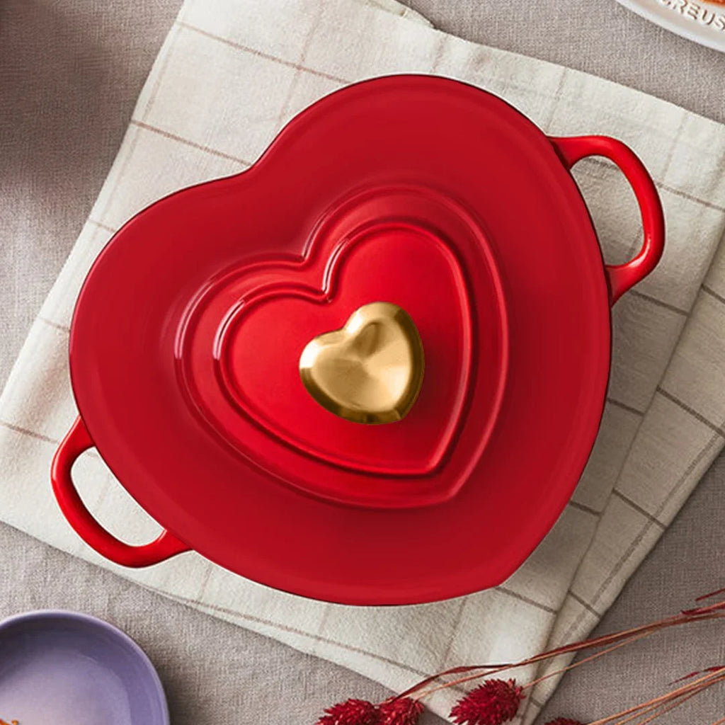 Heart-Shaped Cast Iron Pot
