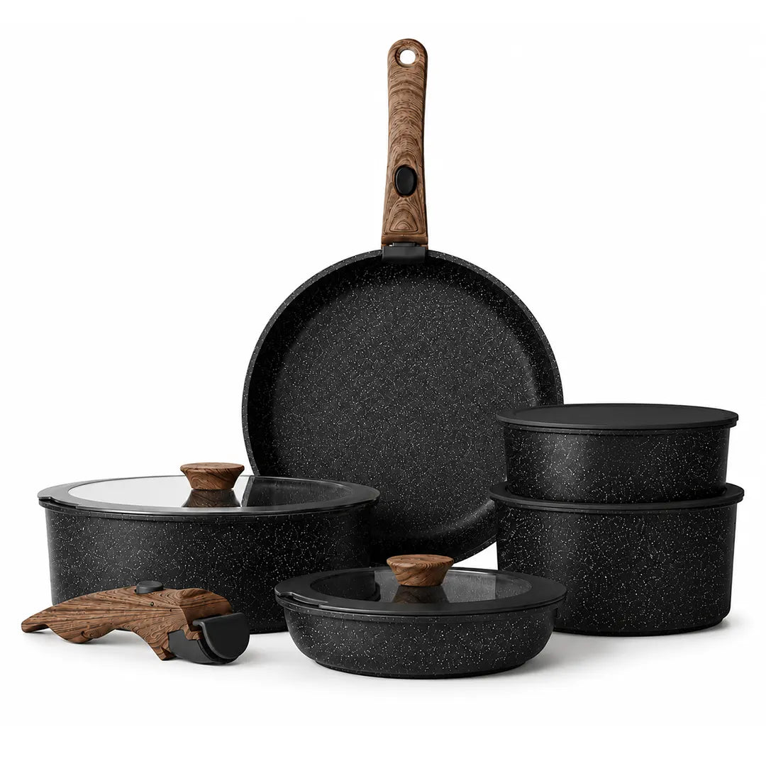 Keramische Pannenset – Houten Details