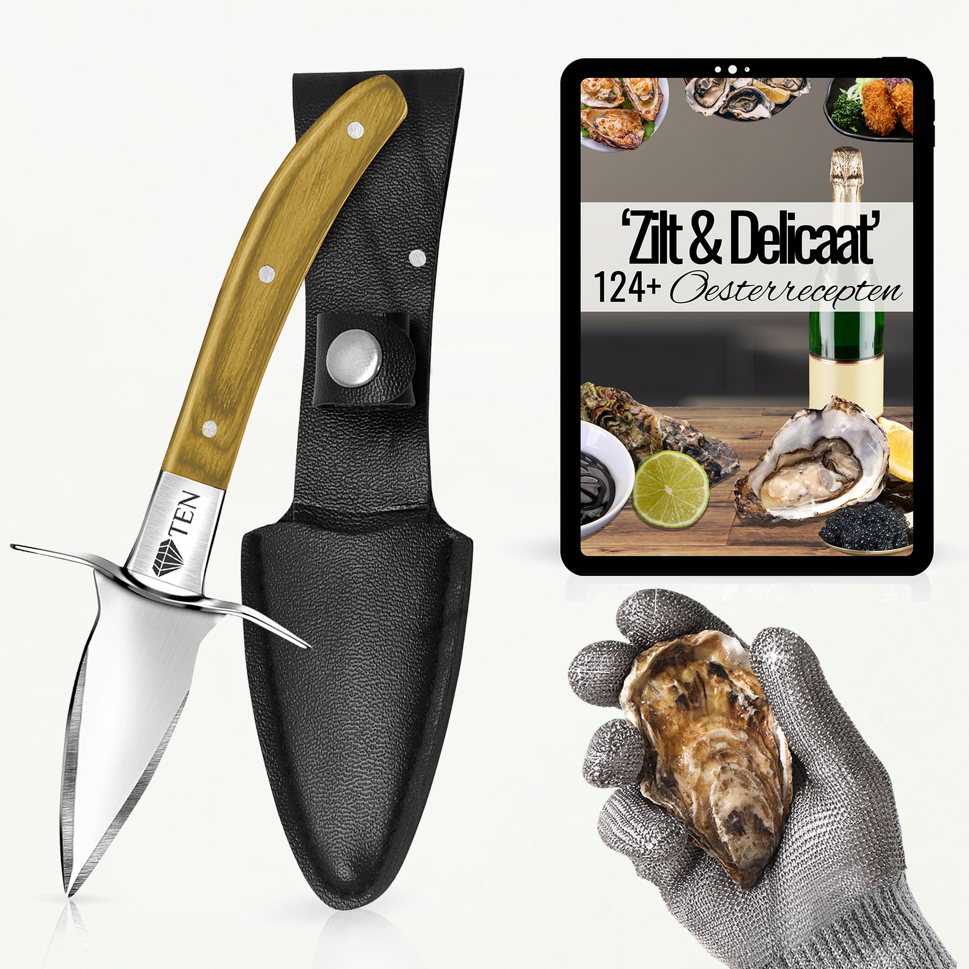 TEN® Oestermes Geel - Perfect voor Openen Oester - Tenkitchen.store