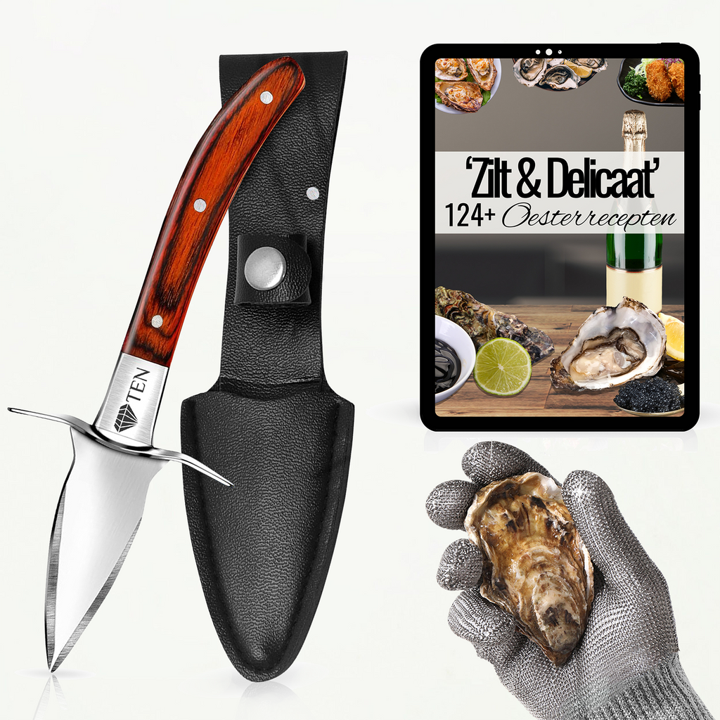 TEN® Oestermes Bruin - Perfect voor Oesters Openen - Tenkitchen.store