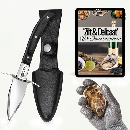 TEN® Oestermes Zwart - Perfect voor Oester Openen - Tenkitchen.store