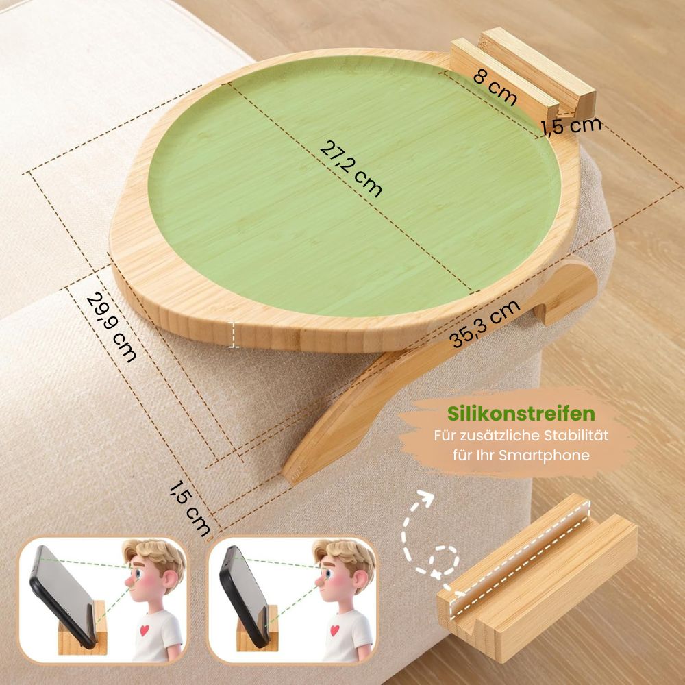 TEN® Bankleuning Tafel Houten Sofa Bijzettafel Met Telefoonhouder