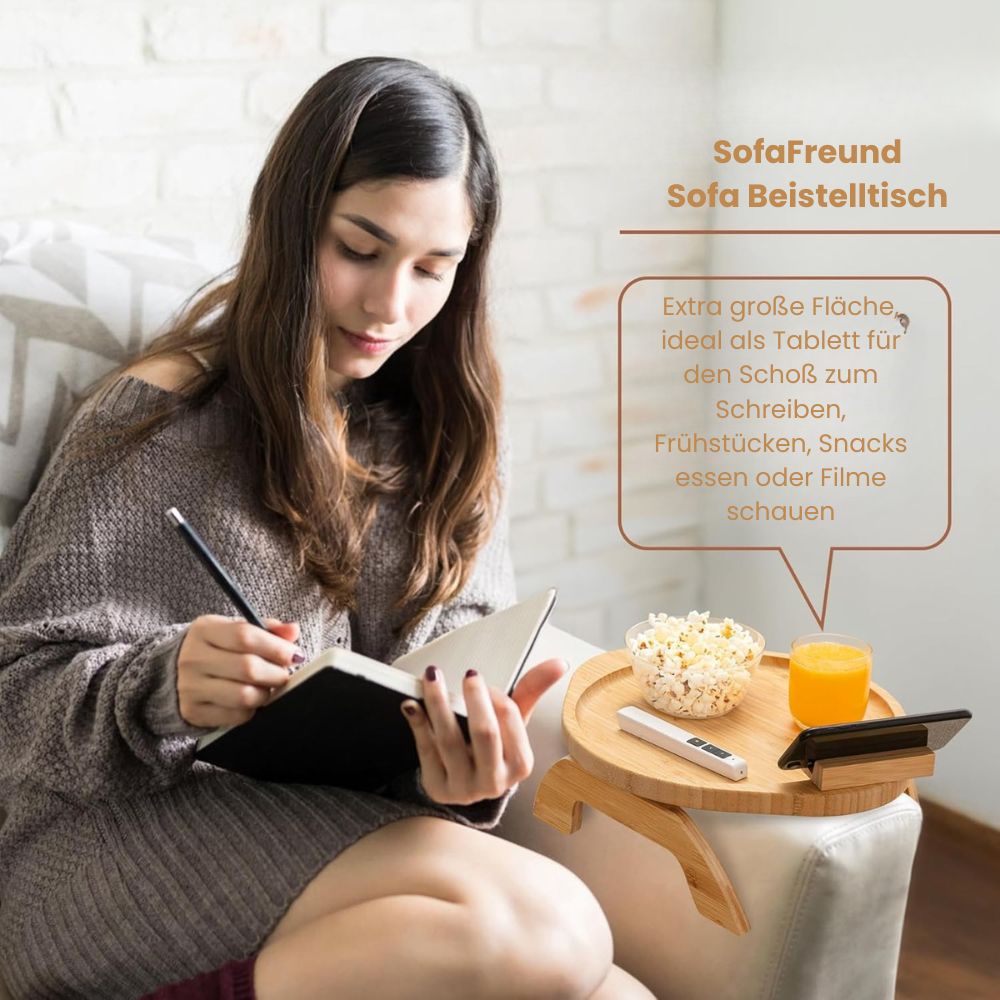 TEN® Bankleuning Tafel Houten Sofa Bijzettafel Met Telefoonhouder
