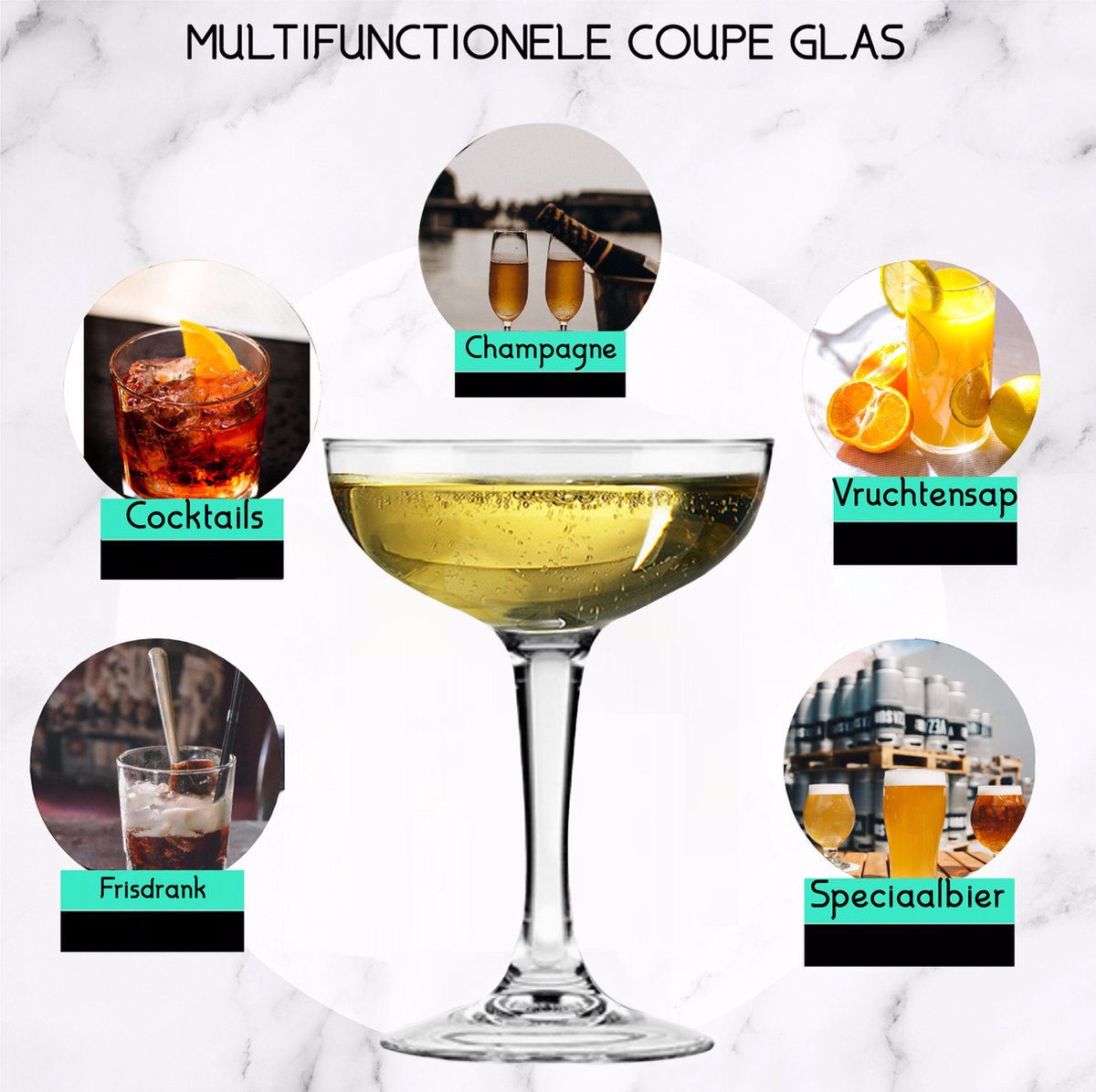  Coupe Glazen luxe champagne 