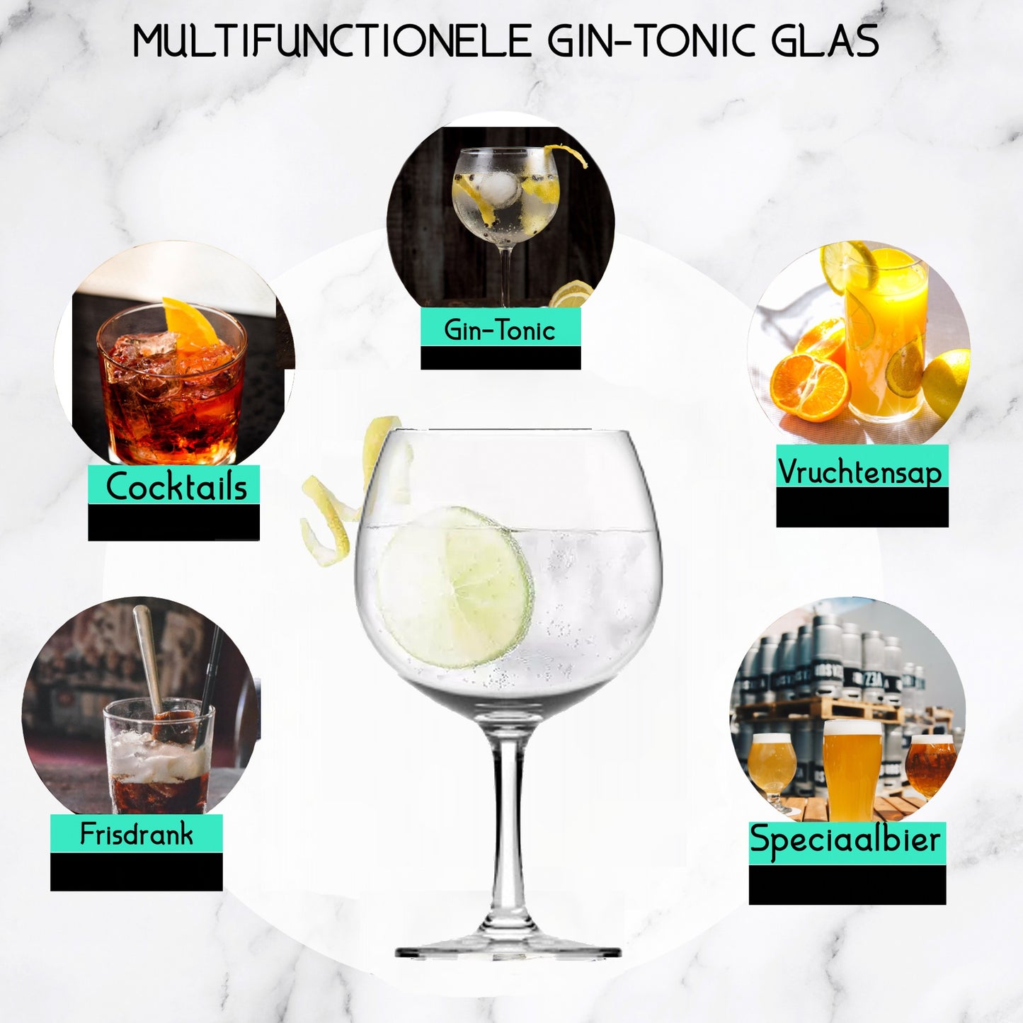 Gin Tonic glazen van Kristal